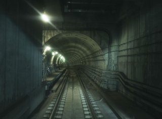 Underground train tunnel