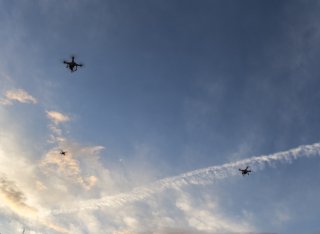 Drones in sky