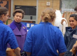 HRH The Princess Royal speaking to students