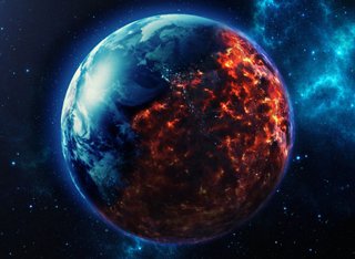 Illustration of the world on fire