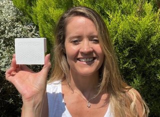 Jennifer Mason holding sensor