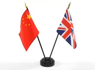 Chinese flag and Union Jack