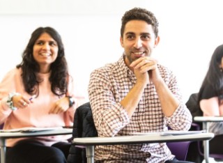 Students learning in a classroom