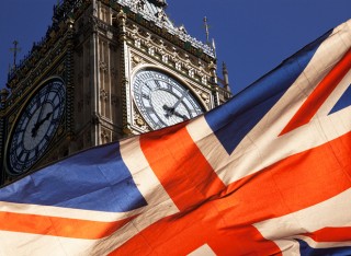 The Union Jack in front of the Big Ben