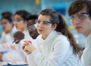 Students in a lab workshop