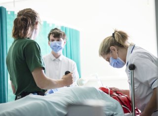 Paramedic and nursing students in Surrey Clinical Simulation Centre