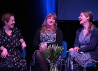 three women talking