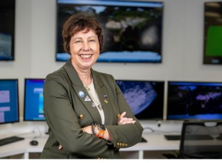 NASA's Nicky Fox in the ground station at Surrey Space Centre