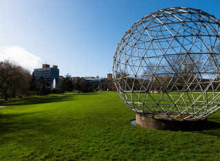 sculpture at the University of Surrey's campus