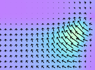 Diagram showing the movement of salt through a solution of sodium chloride and potassium acetate