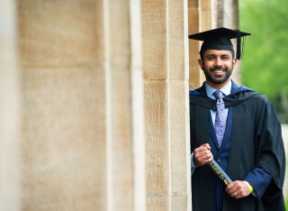 Postgraduate student on graduation day