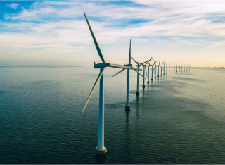 Image of an offshore windfarm