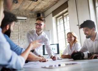 Creative business people working in office