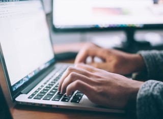 applying on laptop