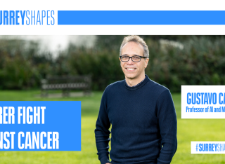 A "Surrey Shapes" branded profile picture of Gustavo Carneiro 