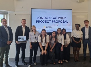 University of Surrey undergraduate students working on a proposal for London Gatwick Airport, May 2026