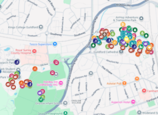 Screenshot of interactive campus sustainability map 