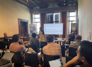 Dr Birgit Altrichter, Lecturer in Digital Economy within the Entrepreneurship and Innovation Discipline at Surrey Business School (SBS), presenting at the International Conference on AI and the Digital Economy, held in Venice, Italy