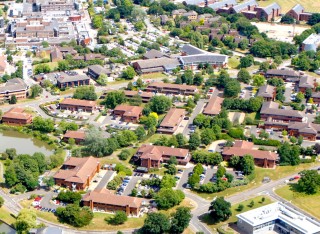 Aerial image of Surrey Research Park
