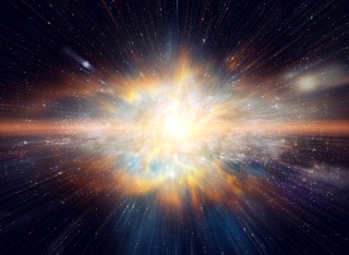 Simulation of a star exploding in space