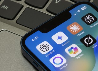 Assorted AI apps are seen on the screen of an iPhone