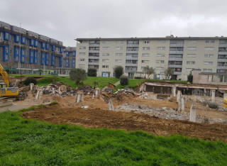 Demolition site of a collapsed car park 