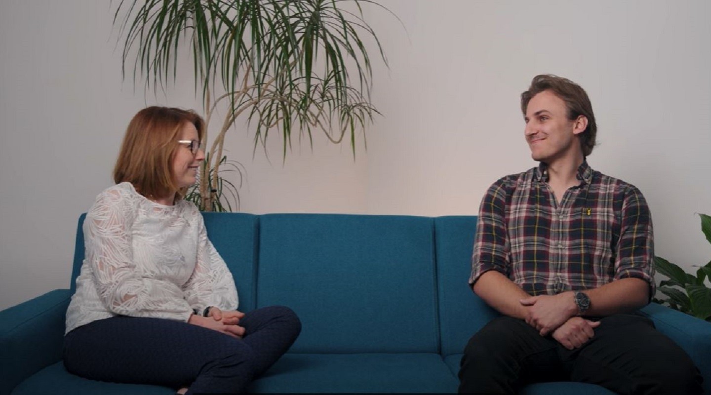 Prof Jo Blanden speaking to economics student