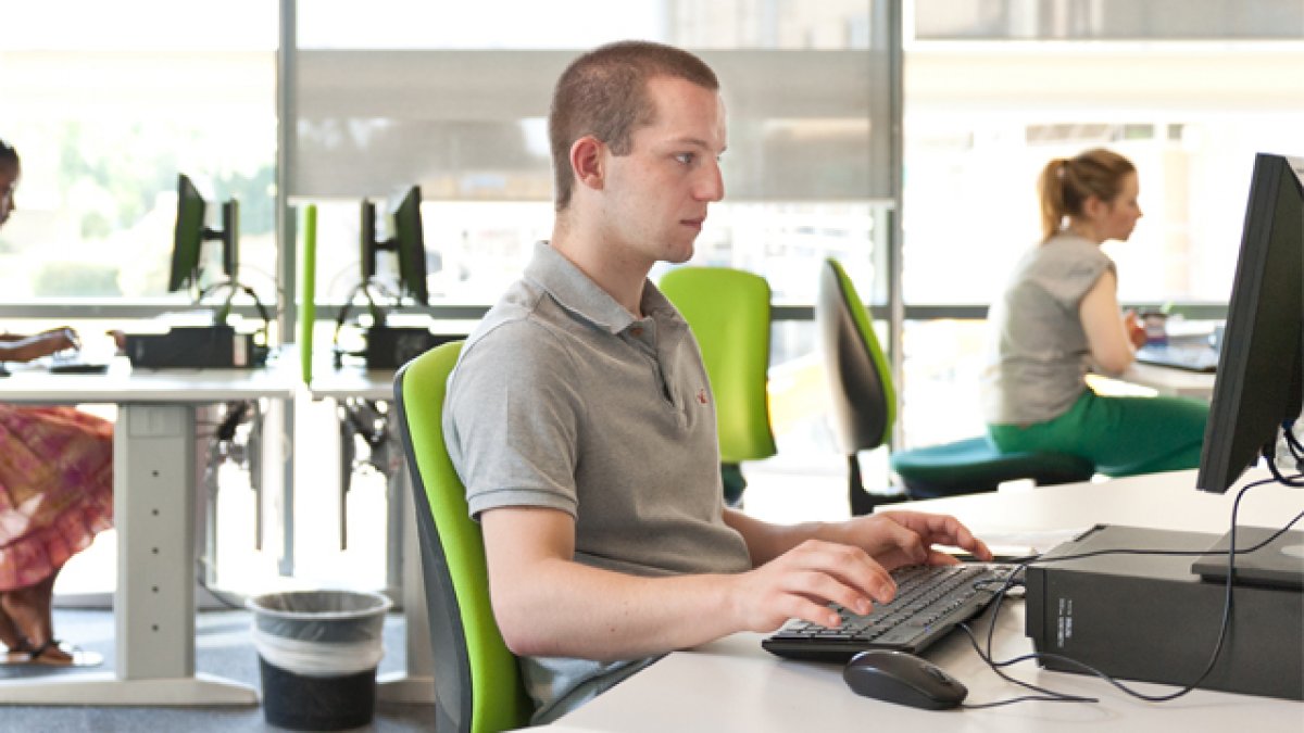 Male at computer