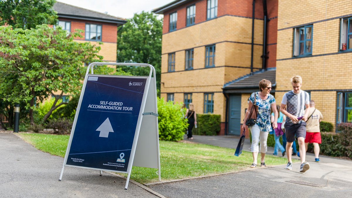 Students on accommodation tour