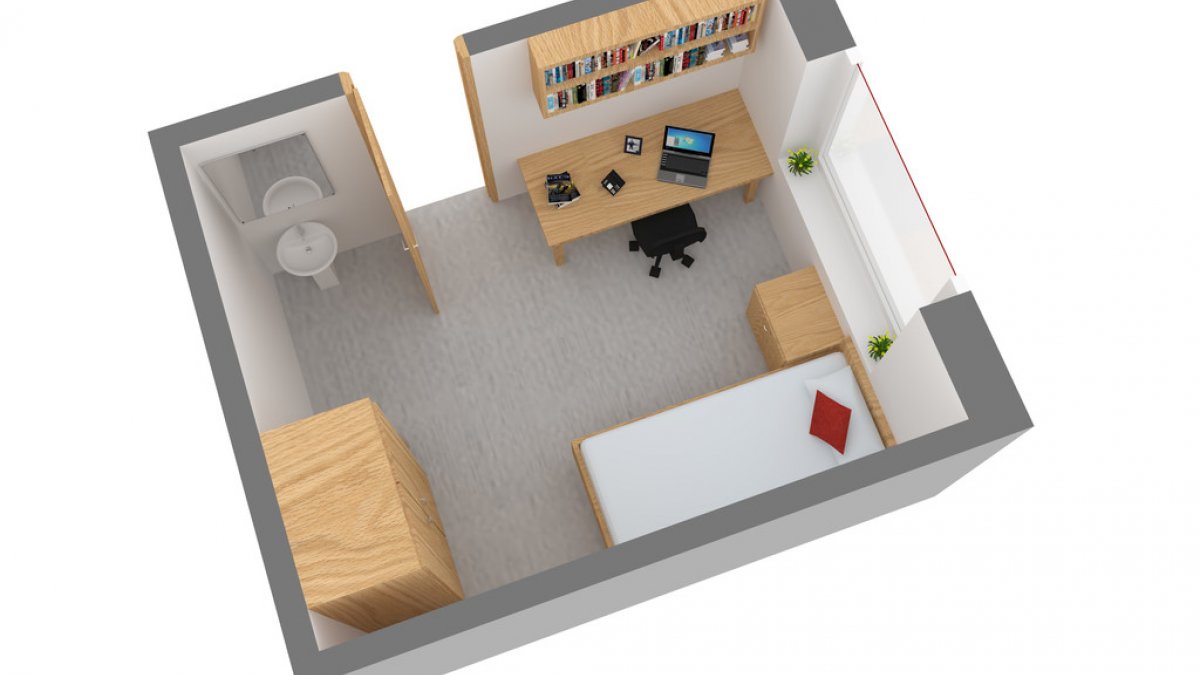 A floor plan of a Band C room