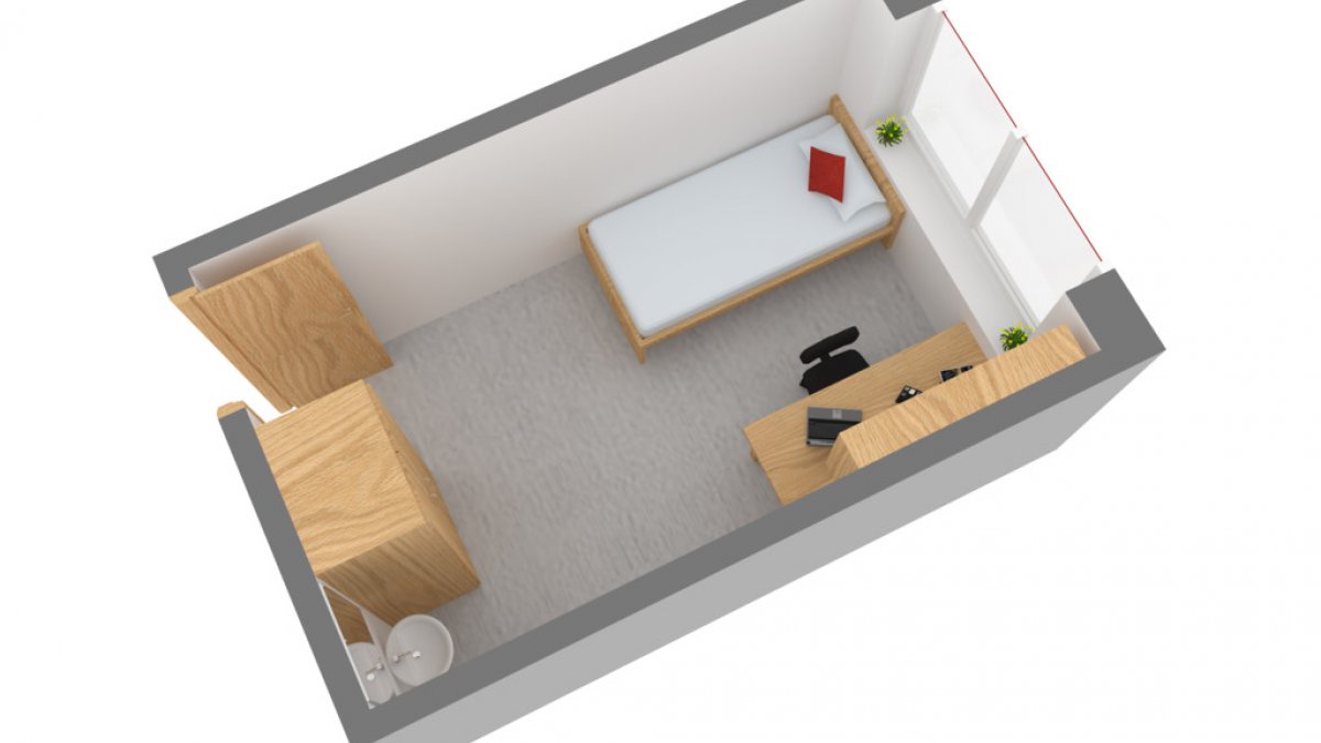 A floor plan of Guildford Court accommodation