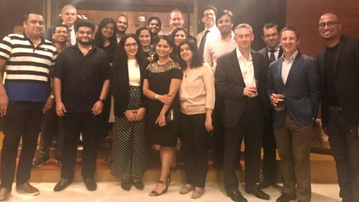 Group photo of Surrey alumni and staff in Mumbai in India