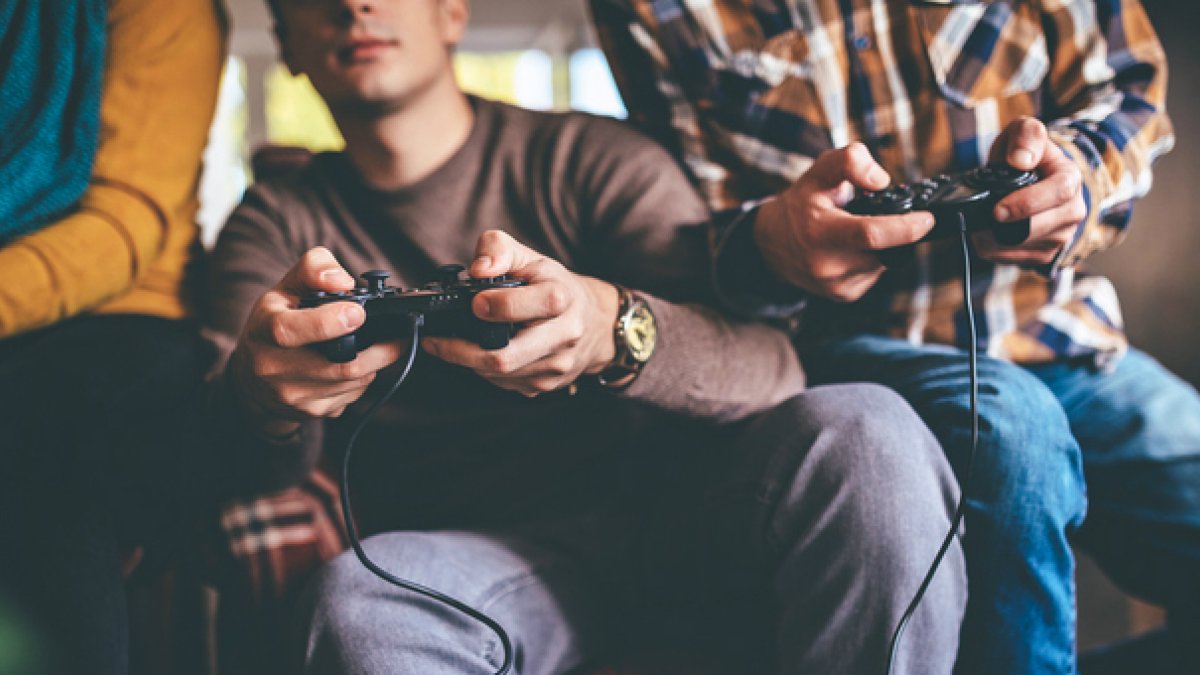 a group of people playing video games