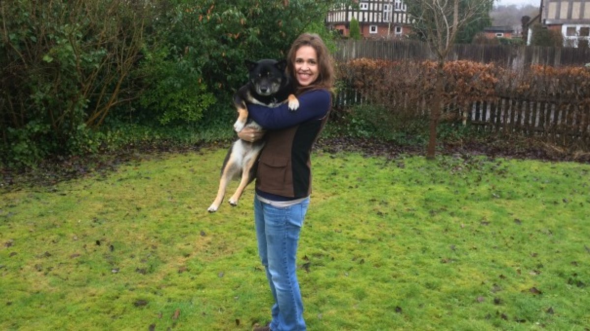 Laurel Collishe with a dog