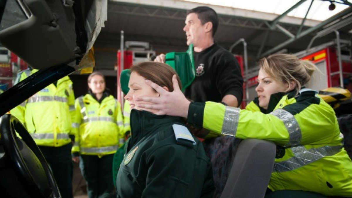 Paramedic practice degree students on placement university of surrey