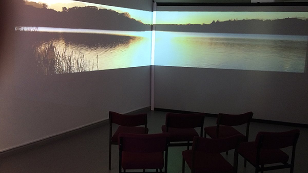Photo projected on a wall