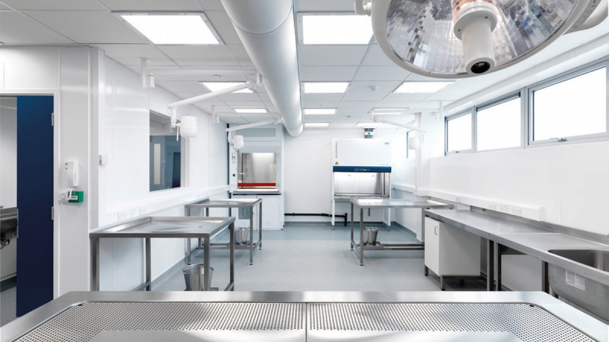 Interior of the new Veterinary Medicine and Pathology building at the University of Surrey