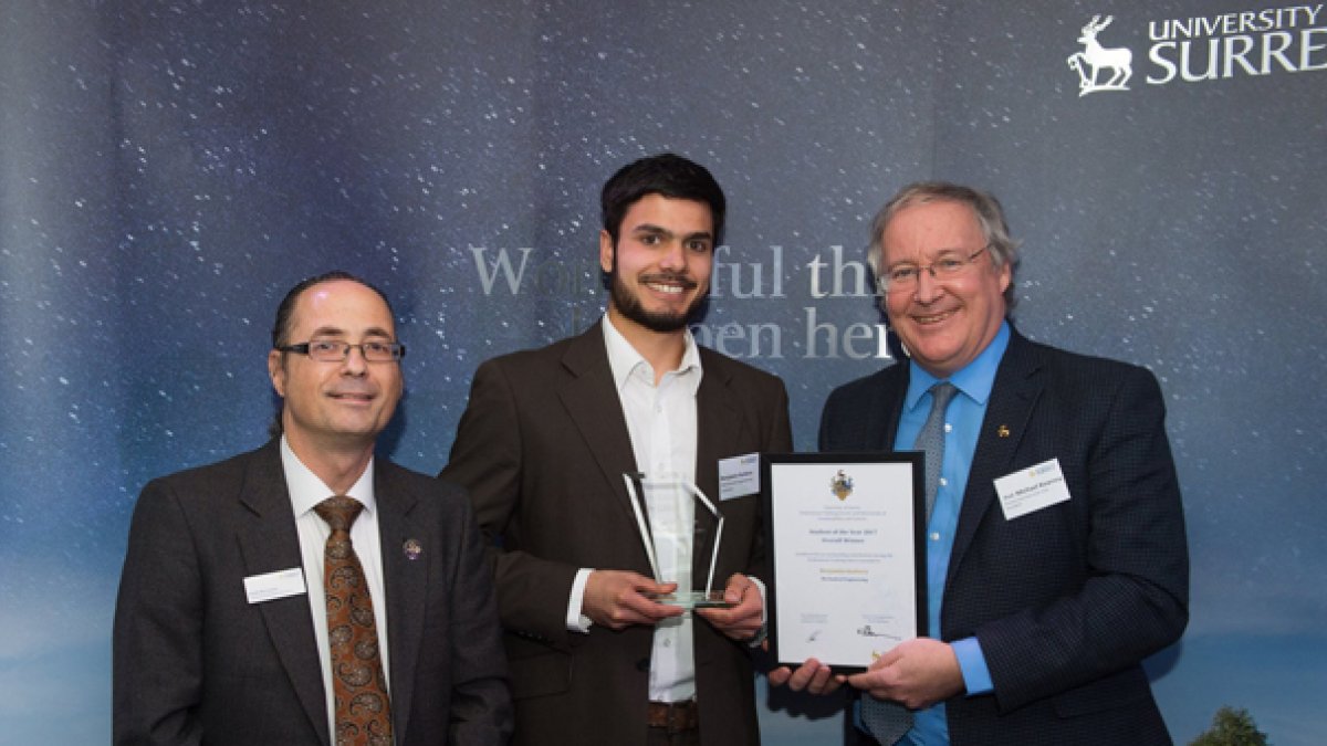Ben Karkera with his award