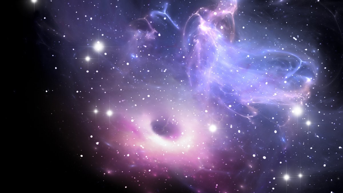 Image of a black hole in space