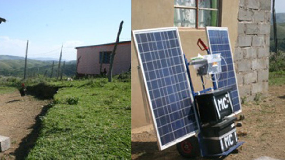 Solar panels outside of house