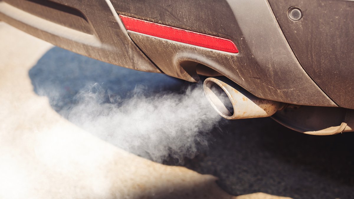 Exhaust fumes coming out of a car