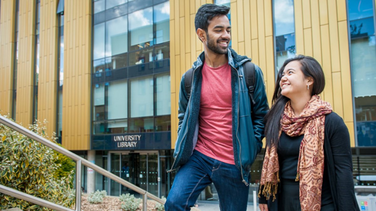 Two students on campus
