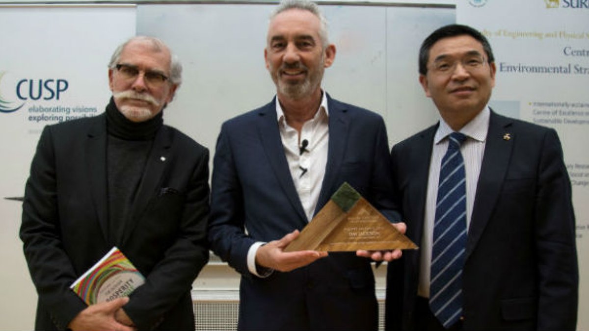 Professor Tim Jackson receiving award