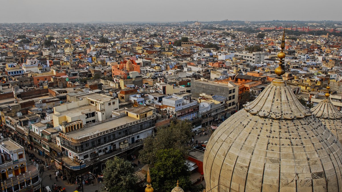 Skyline over Delhi, India