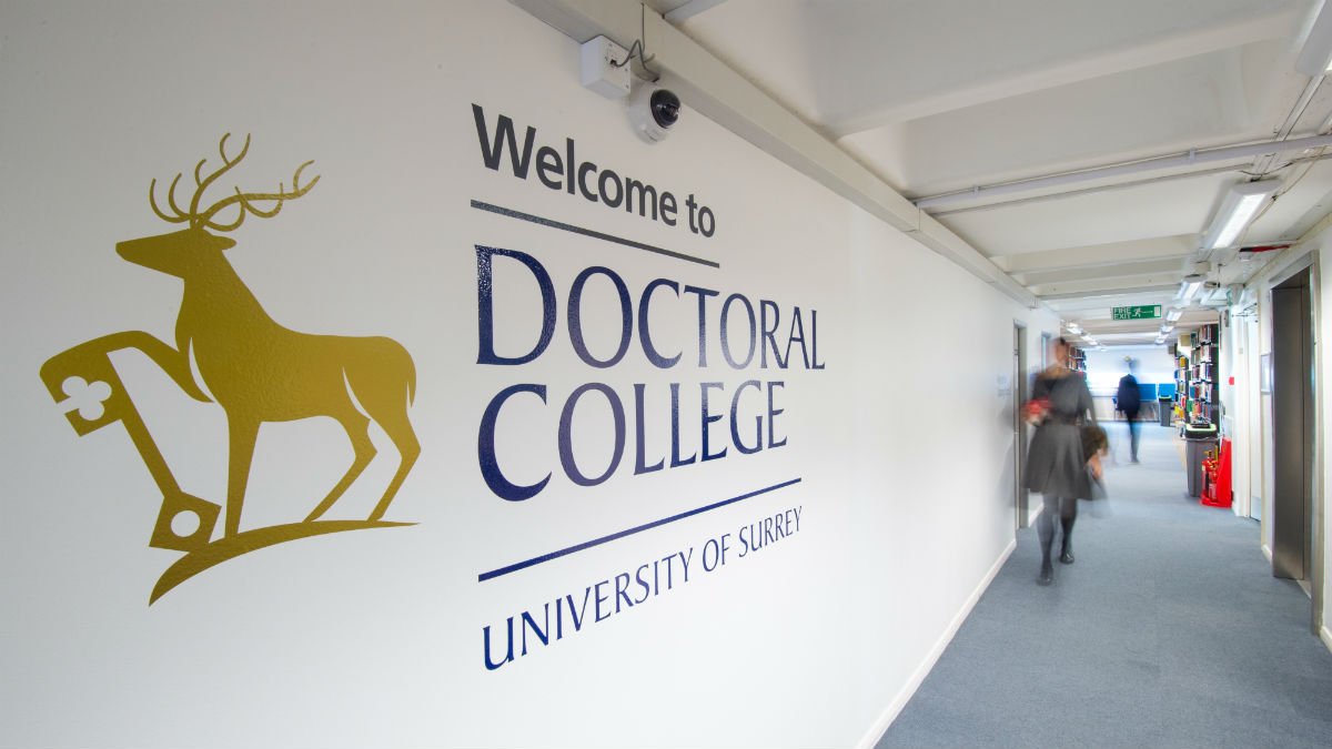 Doctoral College hallway at the University of Surrey