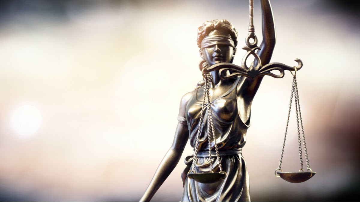 The scales of justice blindfolded