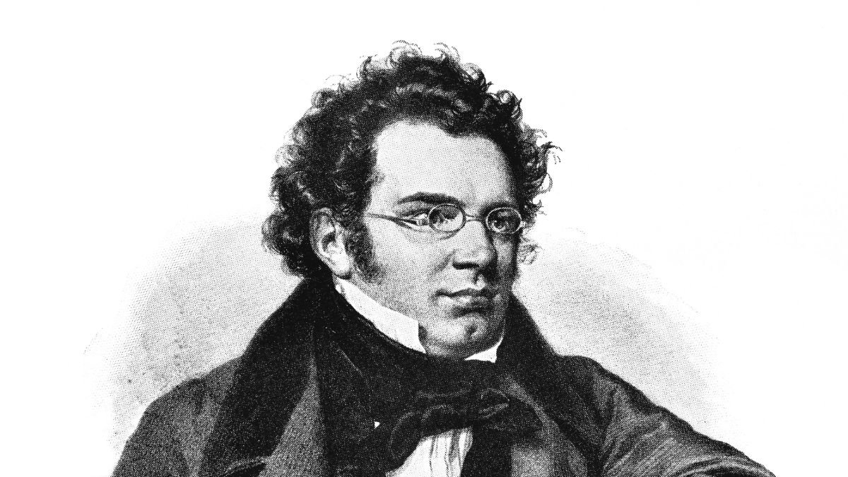 Portrait drawing of the Austrian composer Franz Schubert