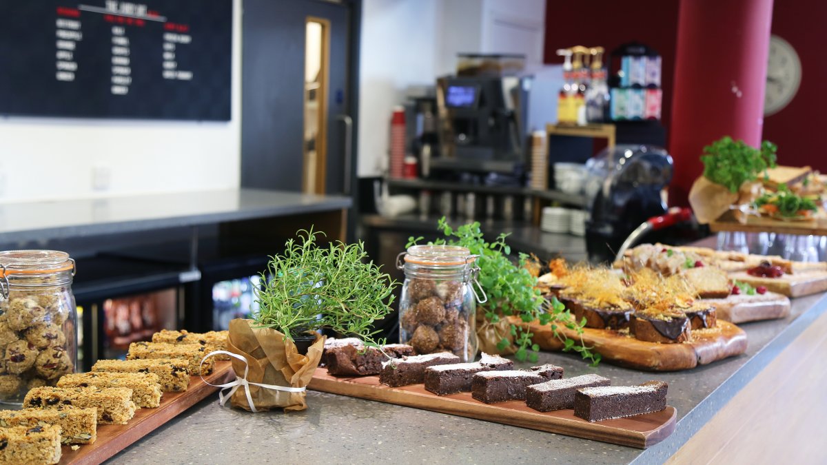 Food laid out at Heart + Soul cafe