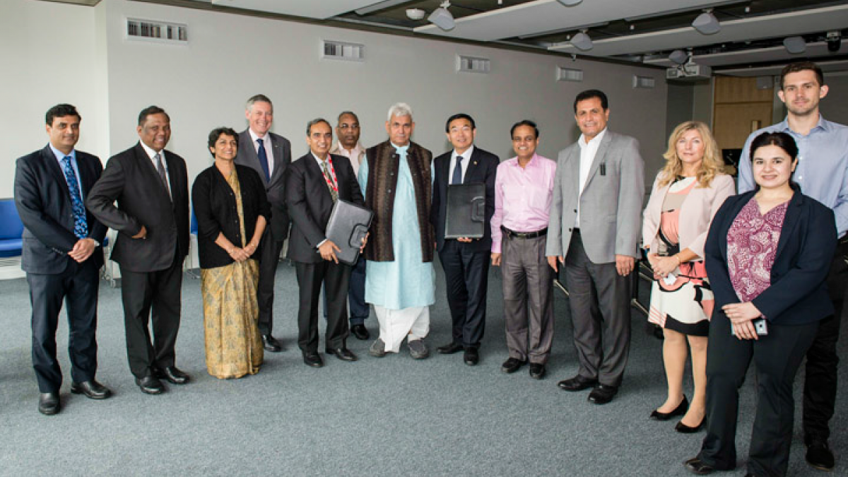 Vice-Chancellor Max Lu at the signing ceremony