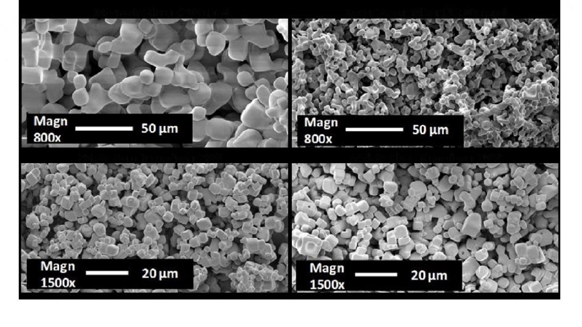 Scanning electron microscopic images of NaCl crystals obtained under different mixing and ultrasound irradiation